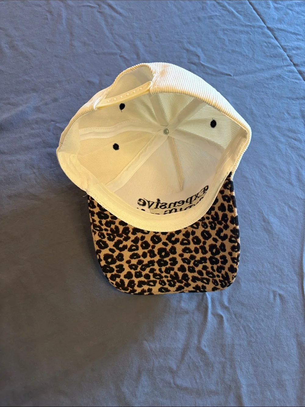 Expensive & Difficult' Yellow Cap with Leopard Print Brim